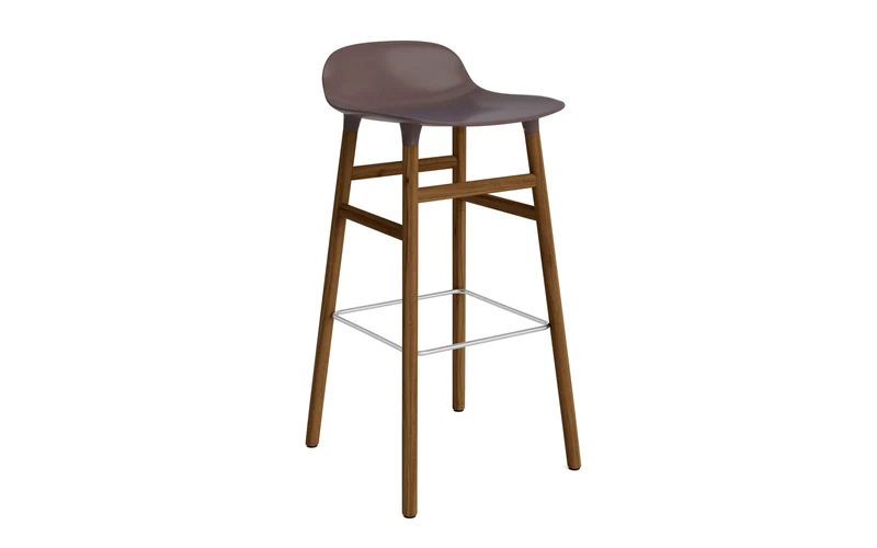 Form Barstuhl 75 cm Braun/Walnuss
