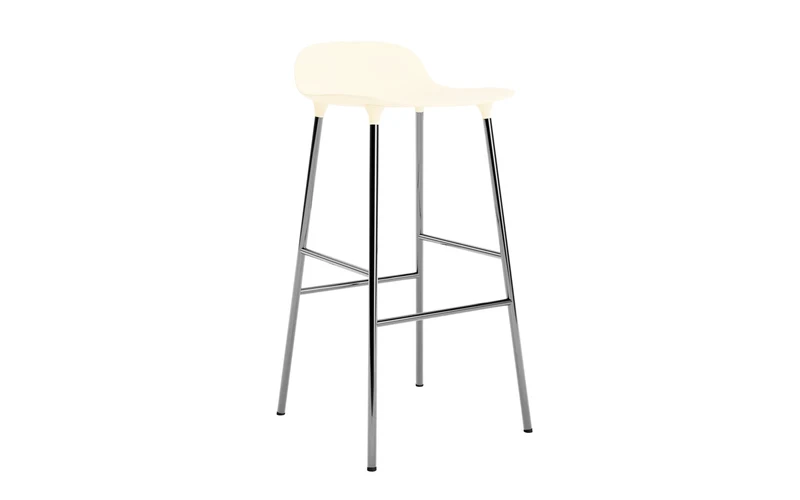 Form Barstuhl 75 cm Creme/Chrom