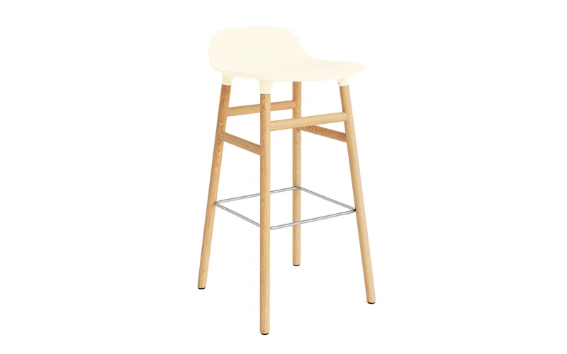 Form Barstuhl 75 cm creme/Eiche