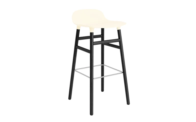 Form Barstuhl 75 cm creme/schwarz