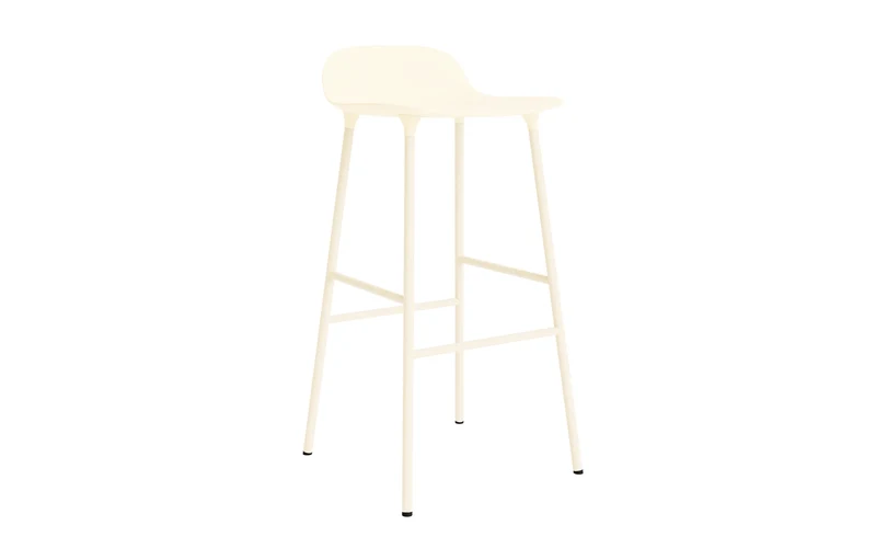Form Barstuhl 75 cm creme/Stahl