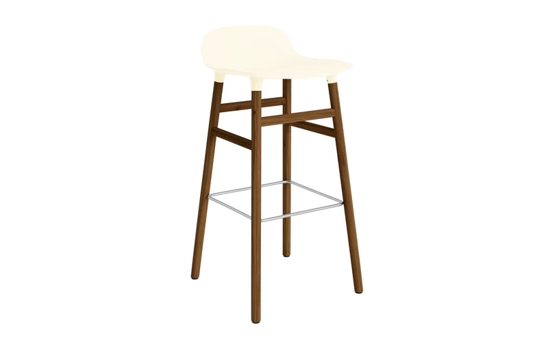 Form Barstuhl 75 cm Creme/Walnuss