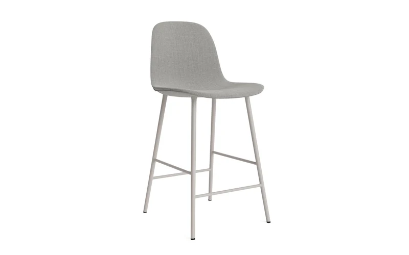 Form Barstuhl 75 cm gepolstert Warmes grau Stahl Remix