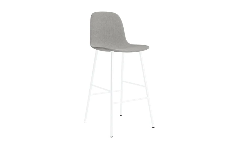 Form Barstuhl 75 cm gepolstert Weiss Stahl Remix