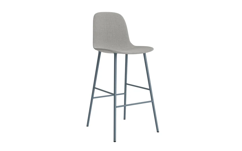 Form Barstuhl 75 cm gepolstert Blau Stahl Remix