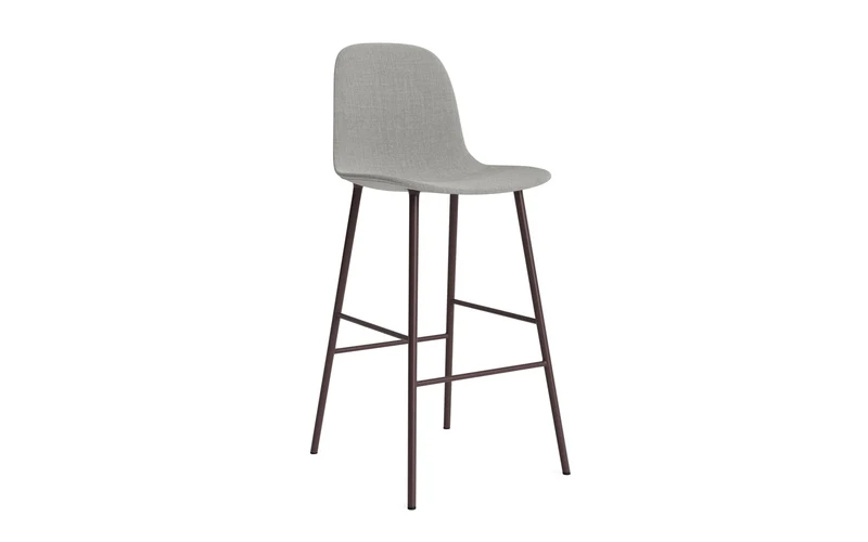 Form Barstuhl 75 cm gepolstert Braun Stahl Remix