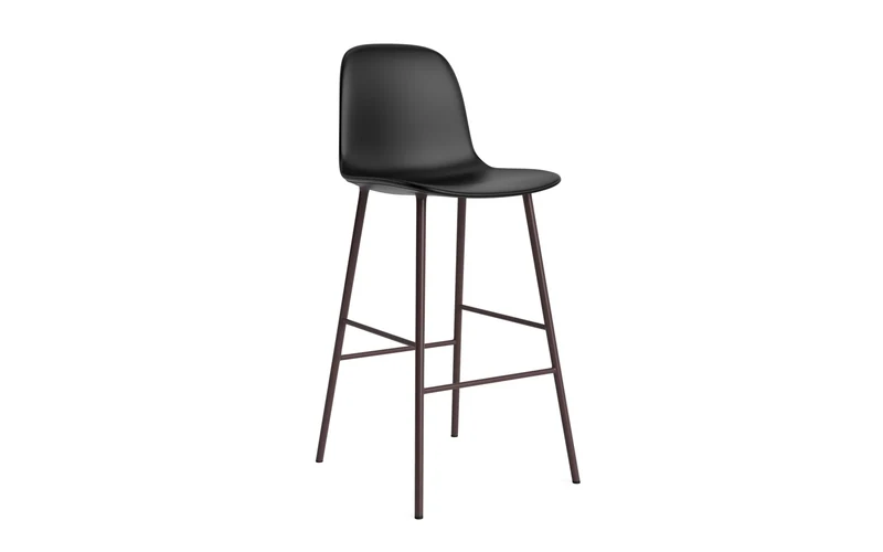 Form Barstuhl 75 cm gepolstert Braun stahl/Ultra leder