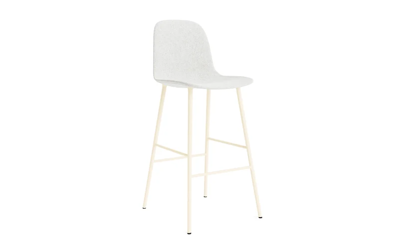 Form Barstuhl 75 cm gepolstert Creme Stahl Hallingdal