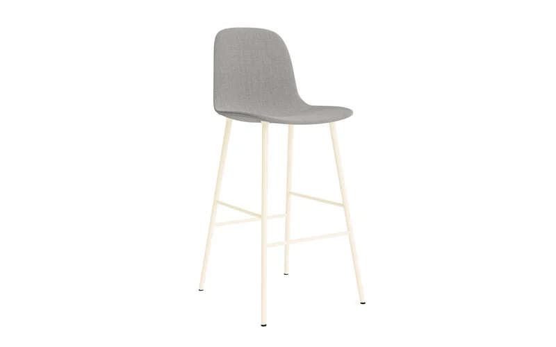 Form Barstuhl 75 cm gepolstert Creme Stahl Remix