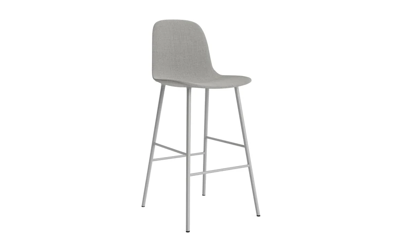 Form Barstuhl 75 cm gepolstert Grau Stahl Remix