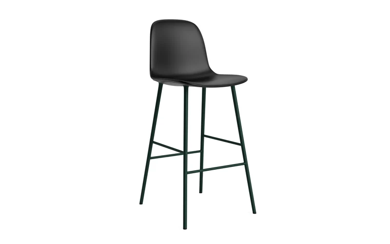 Form Barstuhl 75 cm gepolstert Grün stahl/Ultra leder