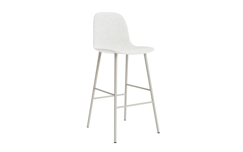 Form Barstuhl 75 cm gepolstert Hellgrau Stahl Hallingdal