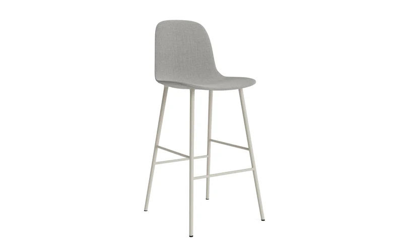 Form Barstuhl 75 cm gepolstert Hellgrau Stahl Remix