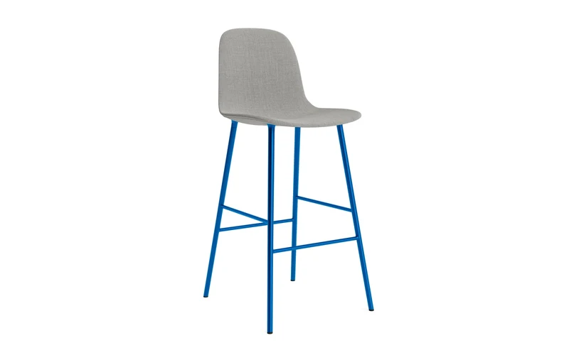 Form Barstuhl 75 cm gepolstert Leuchtendes blau Stahl Remix