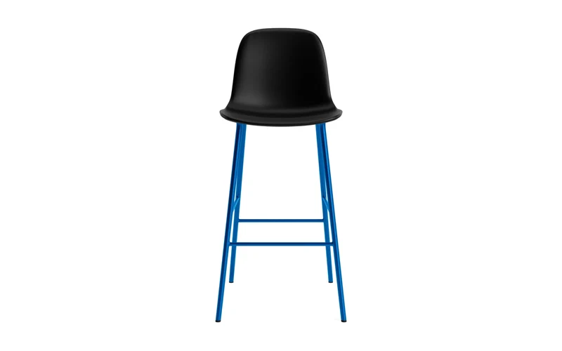 Form Barstuhl 75 cm gepolstert Leuchtendes Blau stahl/Ultra leder