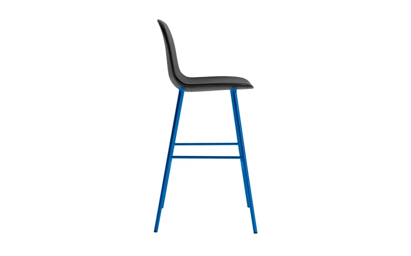 Form Barstuhl 75 cm gepolstert Leuchtendes Blau stahl/Ultra leder