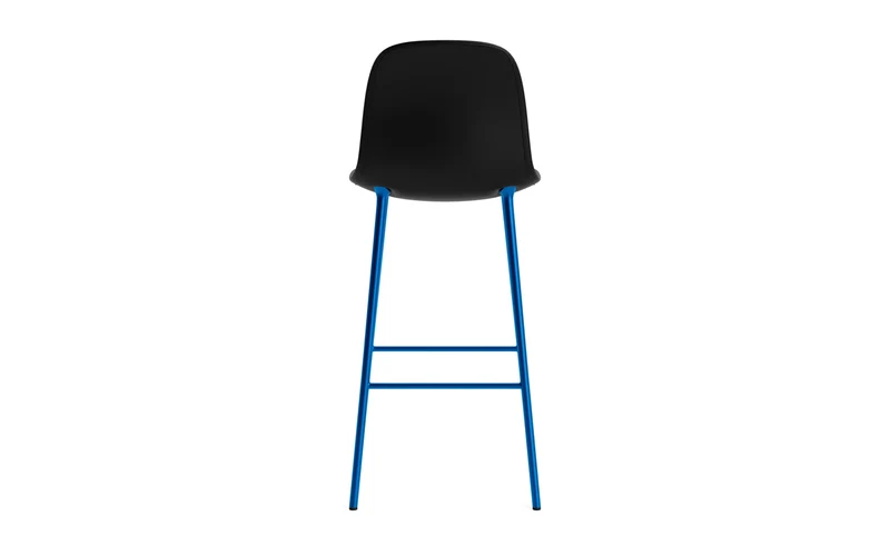 Form Barstuhl 75 cm gepolstert Leuchtendes Blau stahl/Ultra leder