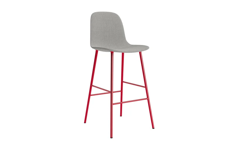 Form Barstuhl 75 cm gepolstert Leuchtendes Rot Stahl Remix