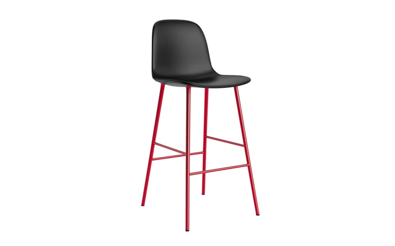 Form Barstuhl 75 cm gepolstert Leuchtendes Rot stahl/Ultra leder