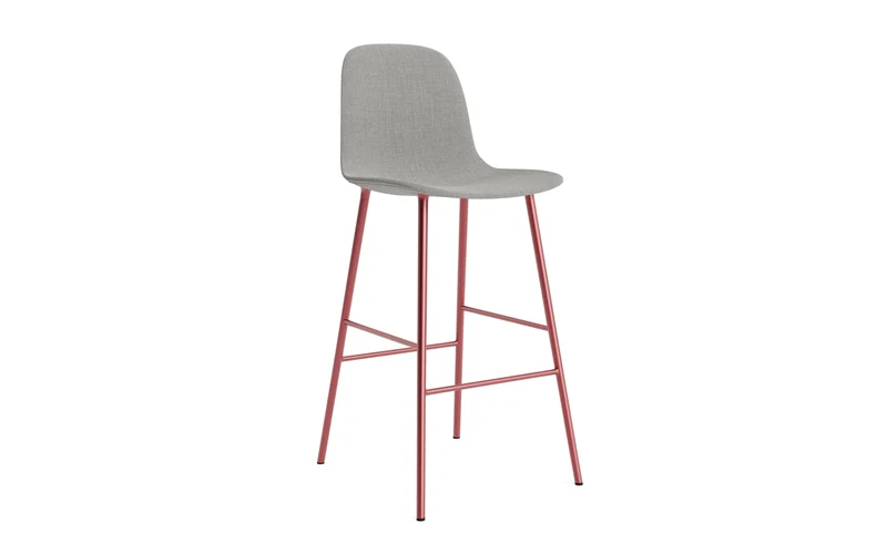 Form Barstuhl 75 cm gepolstert Rot Stahl Remix