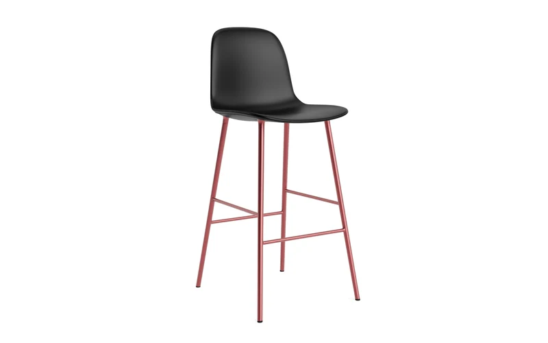 Form Barstuhl 75 cm gepolstert Rot stahl/Ultra leder