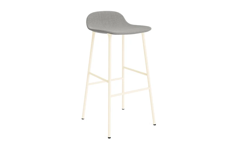 Form Barstuhl 75 cm gepolstert Stahl creme Remix