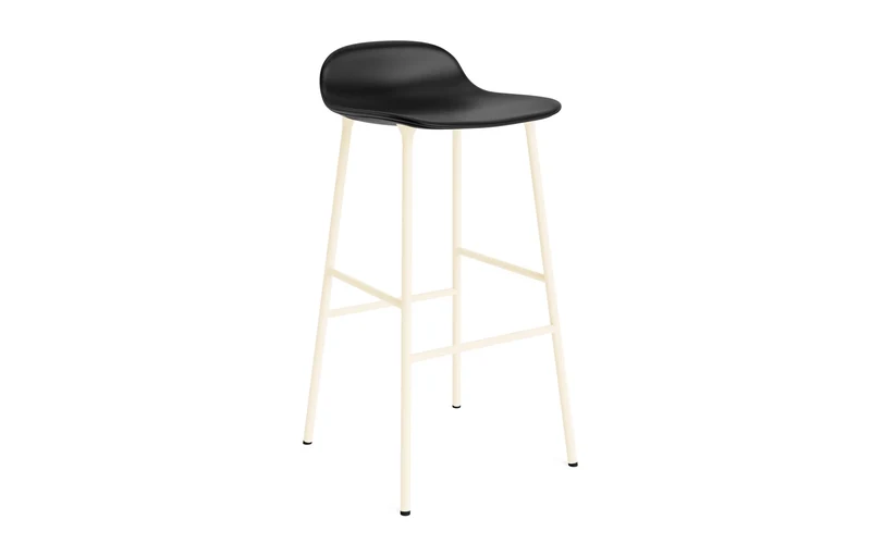 Form Barstuhl 75 cm gepolstert Stahl creme Ultra