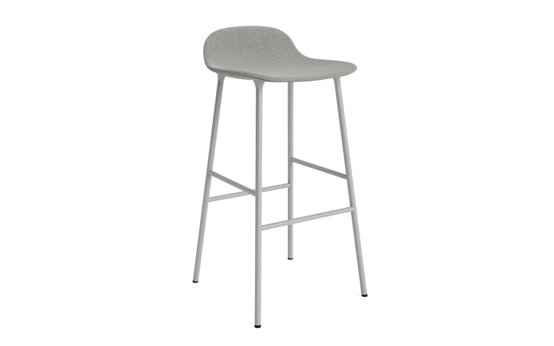 Form Barstuhl 75 cm gepolstert Stahl Grau Remix