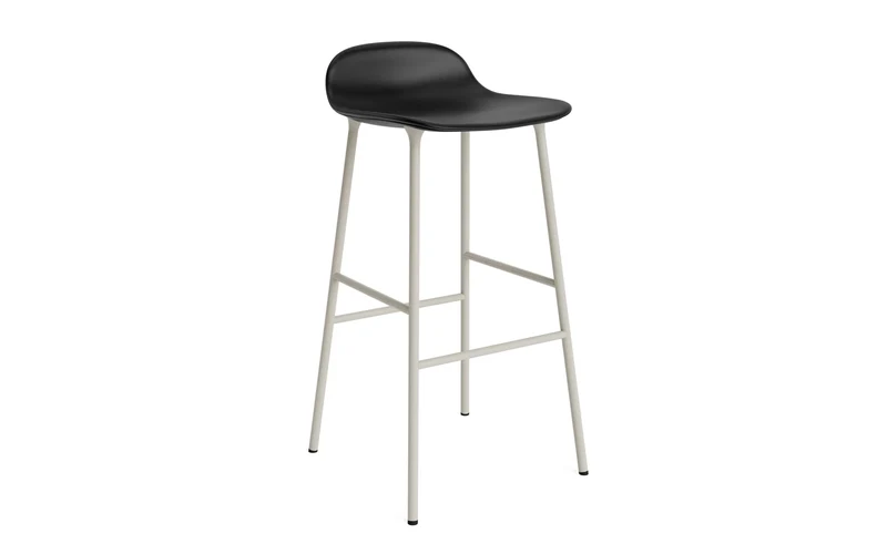 Form Barstuhl 75 cm gepolstert Stahl Hellgrau Ultra