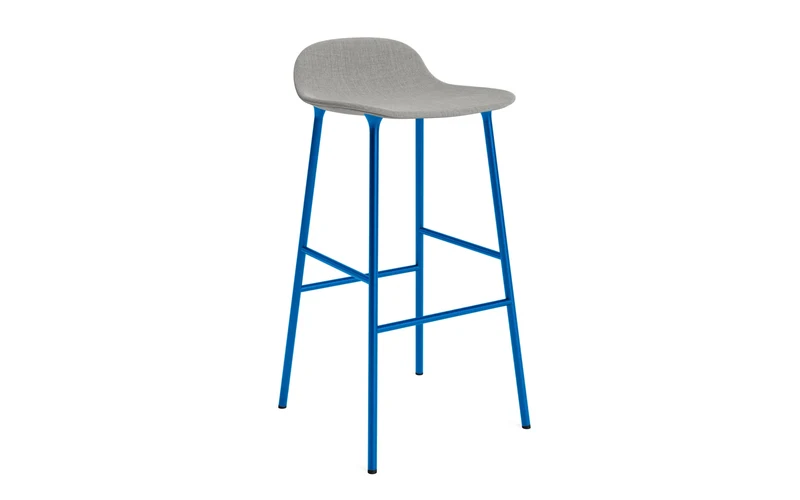 Form Barstuhl 75 cm gepolstert Stahl leuchtendes blau Remix
