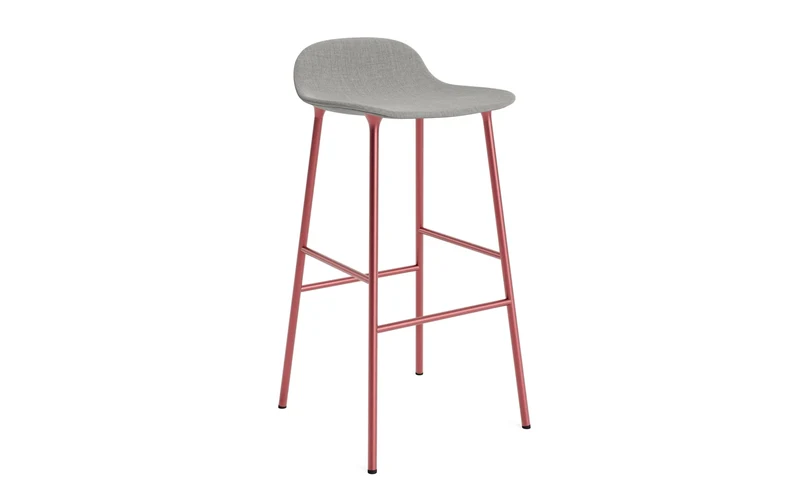 Form Barstuhl 75 cm gepolstert Stahl Rot Remix