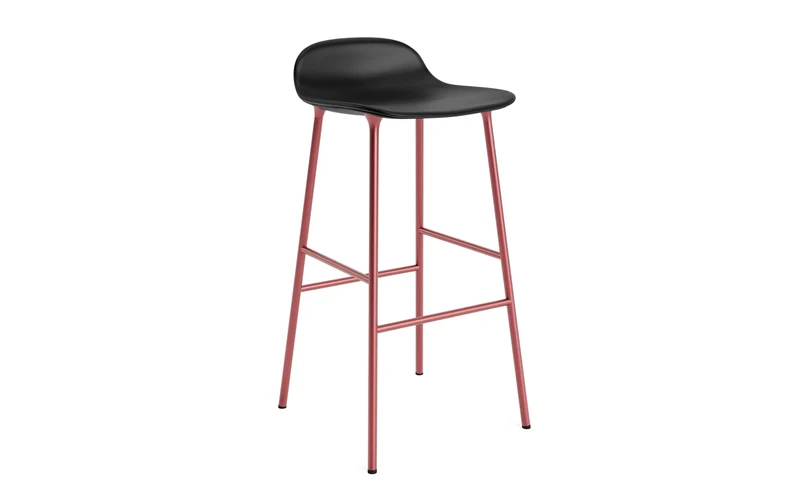 Form Barstuhl 75 cm gepolstert Stahl rot Ultra