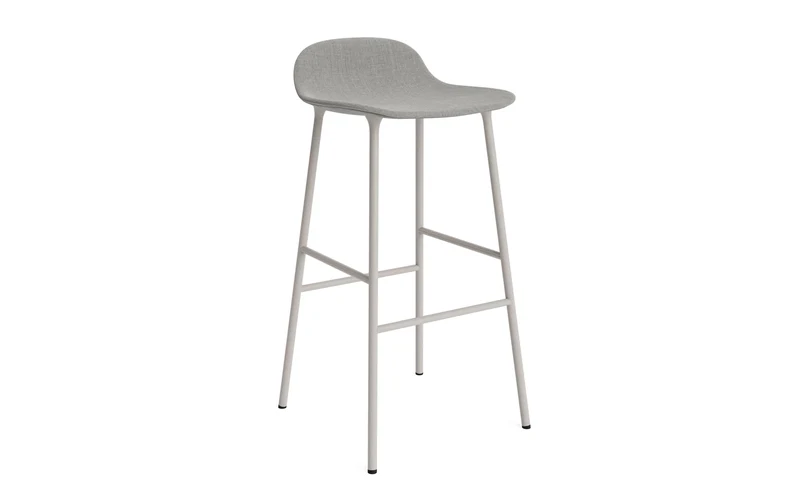 Form Barstuhl 75 cm gepolstert Stahl Warmes Grau Remix