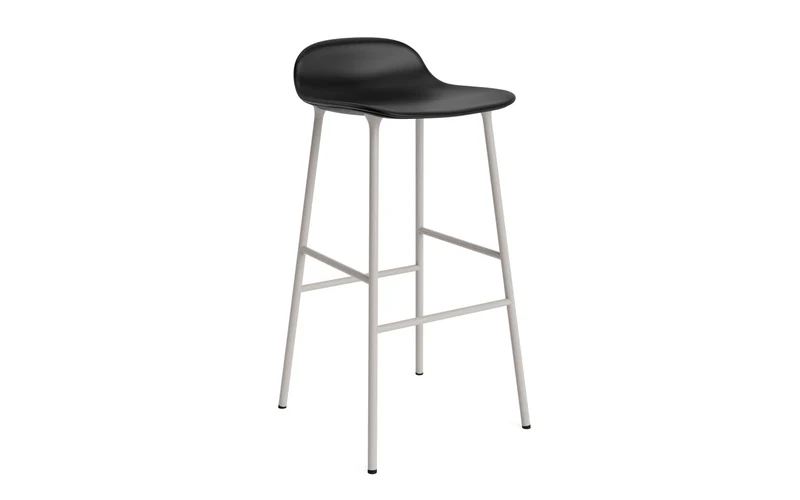 Form Barstuhl 75 cm gepolstert Stahl warmes grau Ultra