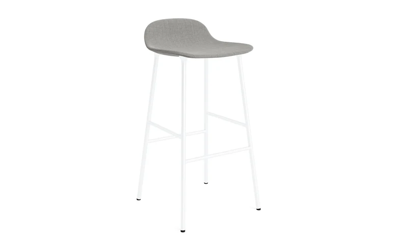 Form Barstuhl 75 cm gepolstert Stahl Weiss Remix