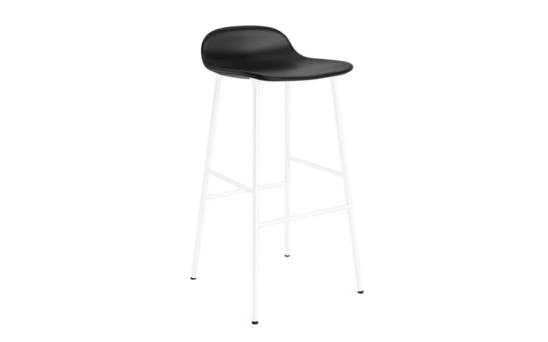 Form Barstuhl 75 cm gepolstert Stahl Weiss Ultra
