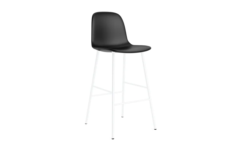 Form Barstuhl 75 cm gepolstert Weiss stahl/Ultra leder