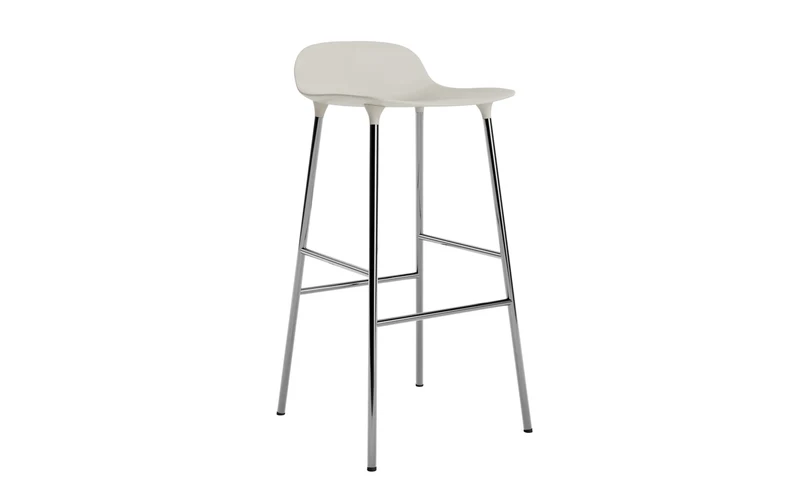 Form Barstuhl 75 cm Hellgrau/Chrom