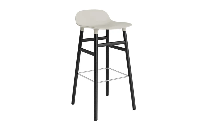 Form Barstuhl 75 cm hellgrau/schwarz