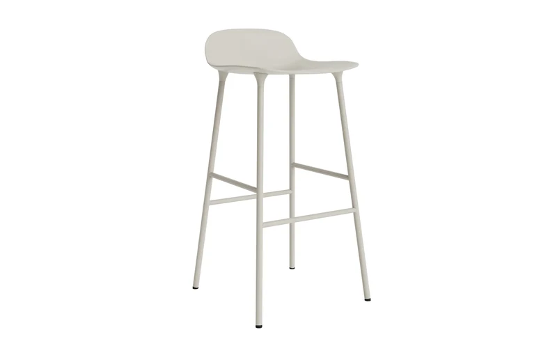 Form Barstuhl 75 cm Hellgrau/Stahl