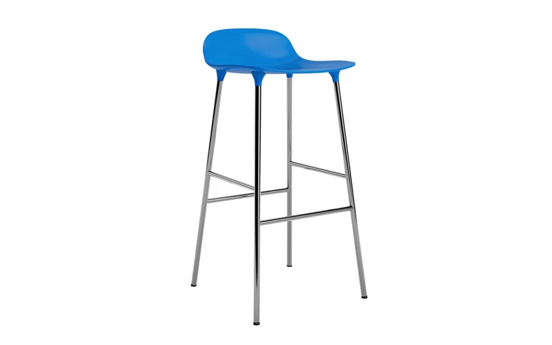 Form Barstuhl 75 cm Leuchtendes Blau/Chrom