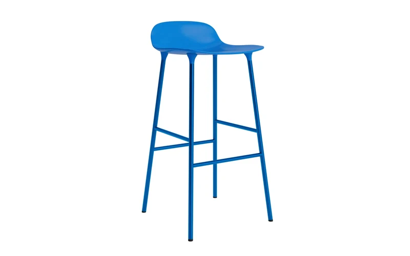 Form Barstuhl 75 cm Leuchtendes Blau/Stahl