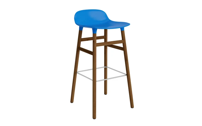 Form Barstuhl 75 cm Leuchtendes Blau/Walnuss