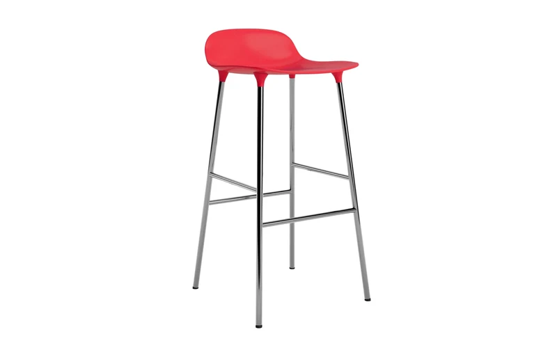 Form Barstuhl 75 cm Leuchtendes Rot/Chrom