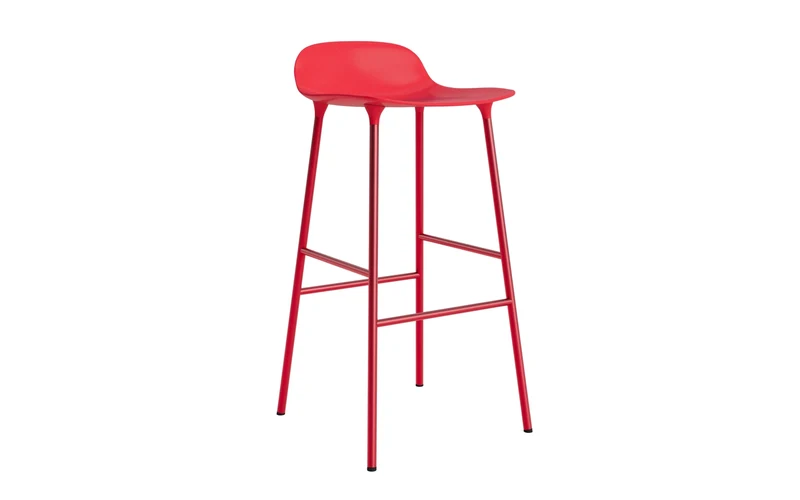 Form Barstuhl 75 cm Leuchtendes Rot/Stahl