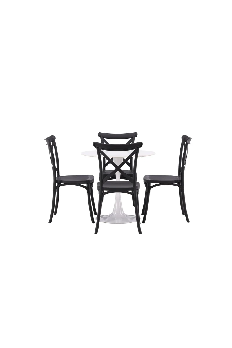 Hamden Esszimmerset + Crosett ⌀80cm/4St.