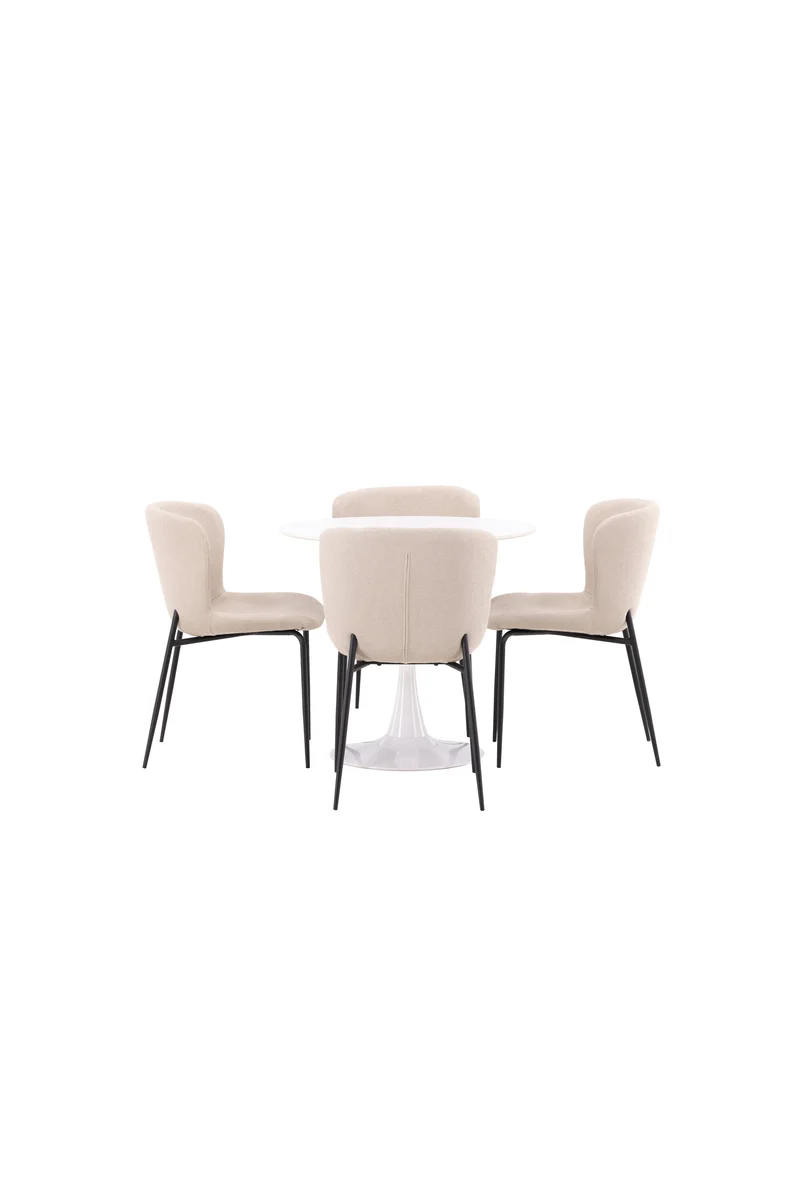 Hamden Esszimmerset + Modesto ⌀80cm/4St.