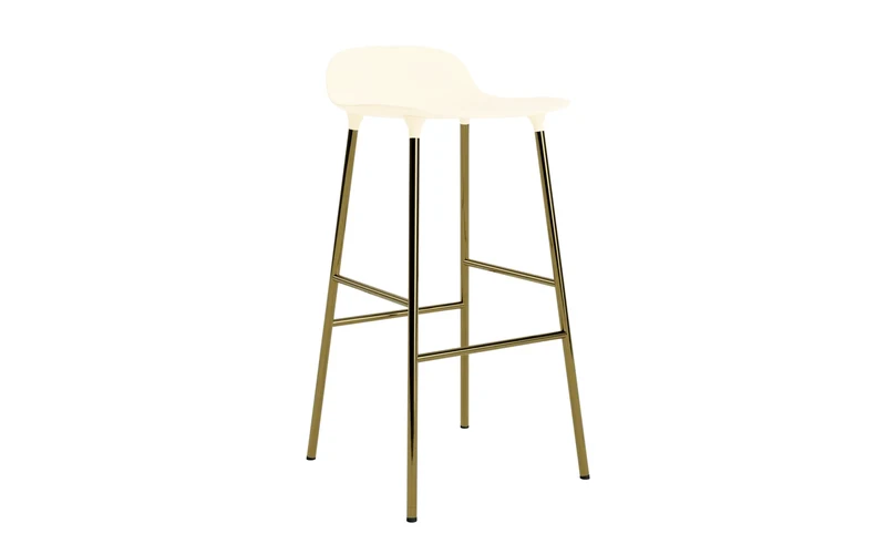 Form Barstuhl 75 cm Messing creme
