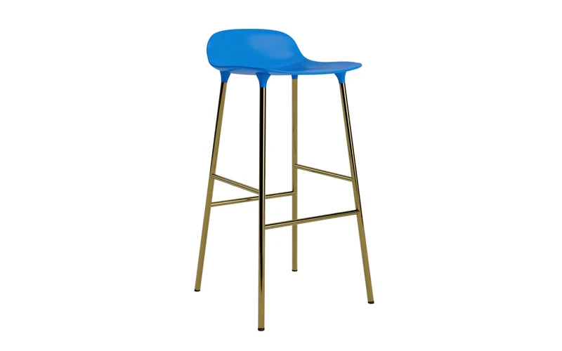 Form Barstuhl 75 cm Messing leuchtendes blau