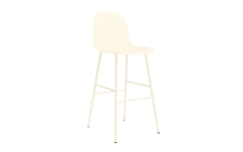 Form Barstuhl 75 cm Stahl Creme